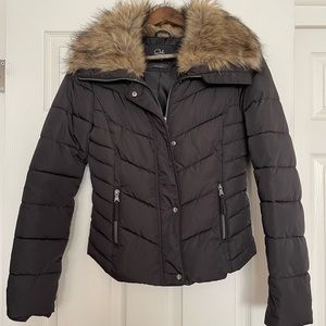 Black puffer coat, size XS